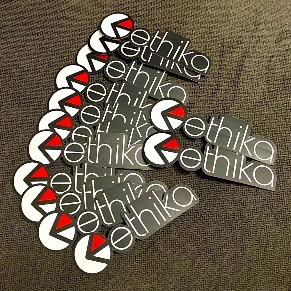 13pk Ethika logo stickers